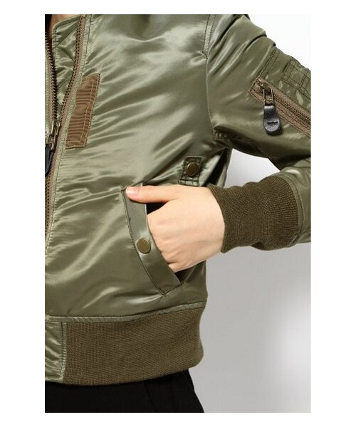 EDIT. FOR LULU（エディットフォールル）の「◆MA-1 ブルゾン（ミリタリー・レディース・カーキ・34/36）」の8枚目の写真