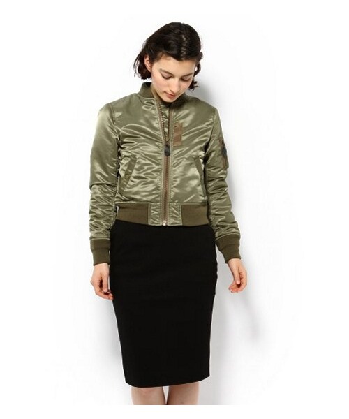 EDIT. FOR LULU（エディットフォールル）の「◆MA-1 ブルゾン（ミリタリー・レディース・カーキ・34/36）」の5枚目の写真