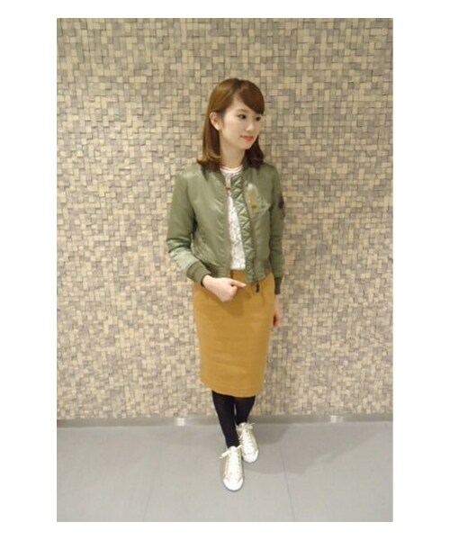 EDIT. FOR LULU（エディットフォールル）の「◆MA-1 ブルゾン（ミリタリー・レディース・カーキ・34/36）」の15枚目の写真