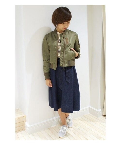 EDIT. FOR LULU（エディットフォールル）の「◆MA-1 ブルゾン（ミリタリー・レディース・カーキ・34/36）」の19枚目の写真