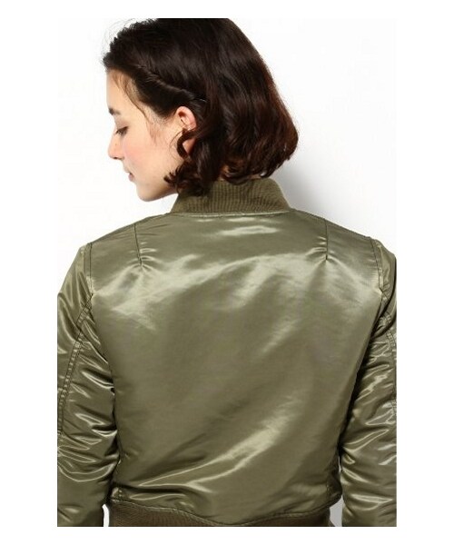 EDIT. FOR LULU（エディットフォールル）の「◆MA-1 ブルゾン（ミリタリー・レディース・カーキ・34/36）」の7枚目の写真