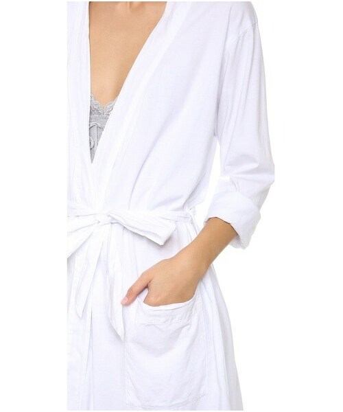 JAMES PERSE（ジェームスパース）の「James Perse Cotton Robe（ルームウェア/パジャマ・Black/White・One Size）」の2枚目の写真