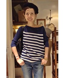 L'Appartement（アパルトモン）の「リネン混ボーダーニットワンピース