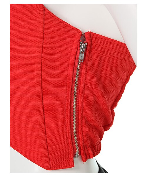 SPIRALGIRL（スパイラルガール）の「カットビスチェ（トップス・レディース・ブラック/グリーン/オフホワイト系/レッド・F）」の9枚目の写真