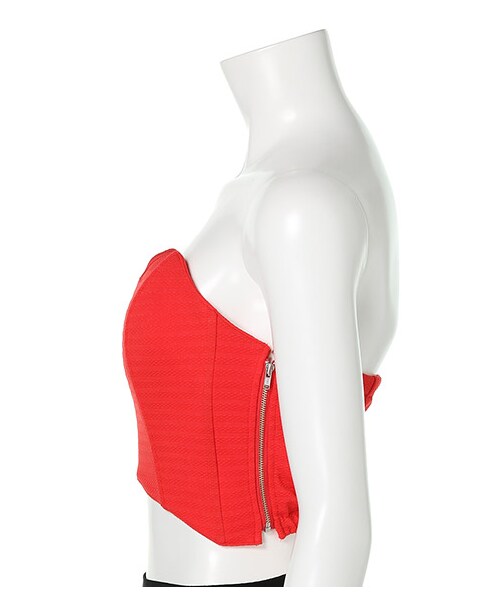 SPIRALGIRL（スパイラルガール）の「カットビスチェ（トップス・レディース・ブラック/グリーン/オフホワイト系/レッド・F）」の7枚目の写真