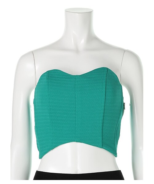 SPIRALGIRL（スパイラルガール）の「カットビスチェ（トップス・レディース・ブラック/グリーン/オフホワイト系/レッド・F）」の5枚目の写真