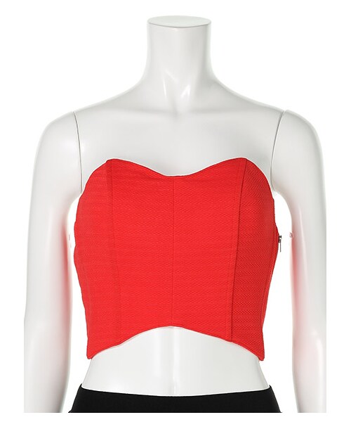 SPIRALGIRL（スパイラルガール）の「カットビスチェ（トップス・レディース・ブラック/グリーン/オフホワイト系/レッド・F）」の4枚目の写真