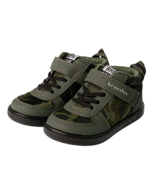 BRANSHES(ブランシェス)の「IFME Light/イフミーライト コラボ迷彩柄スニーカー(スニーカー・キッズ・カーキグリーン・14cm~21cm)」の1枚目の写真