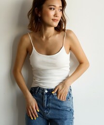 Auntie Rosa Holiday | ナローストラップリブカップキャミソール/バックオープン(キャミソール)