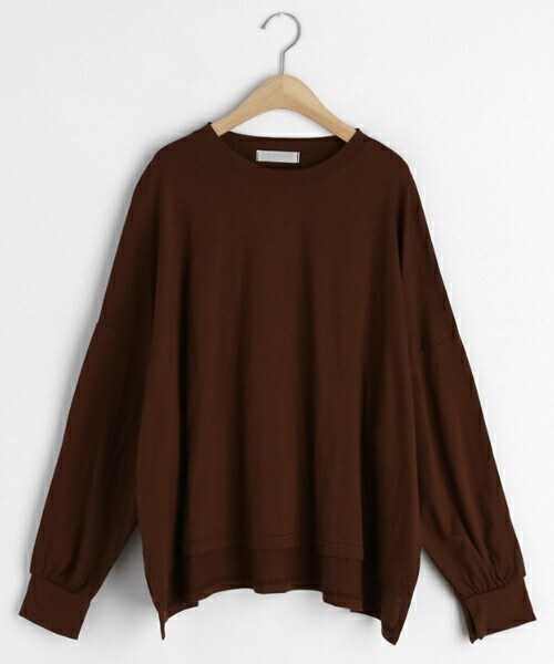 DHOLIC（ディーホリック）の「スリットアンバランスTシャツ（Tシャツ/カットソー・レディース・ホワイト/ブラウン/その他/ブルー・FREE）」の2枚目の写真