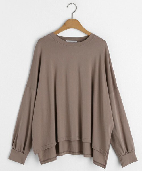 DHOLIC（ディーホリック）の「スリットアンバランスTシャツ（Tシャツ/カットソー・レディース・ホワイト/ブラウン/その他/ブルー・FREE）」の4枚目の写真