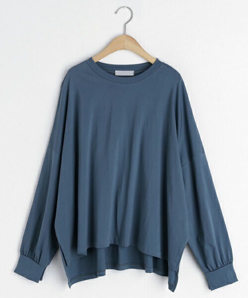 DHOLIC（ディーホリック）の「スリットアンバランスTシャツ（Tシャツ/カットソー・レディース・ホワイト/ブラウン/その他/ブルー・FREE）」の3枚目の写真