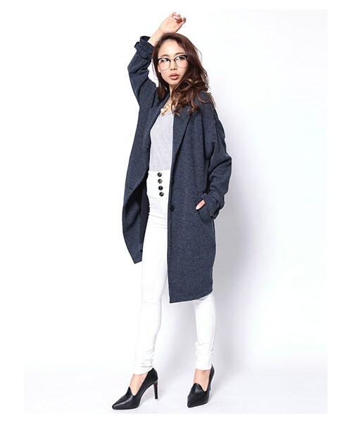 SPIRALGIRL（スパイラルガール）の「カットロングチェスター（ジャケット/アウター・レディース・ブラック/ライトグレー/ネイビー/ボルドー・F）」の3枚目の写真