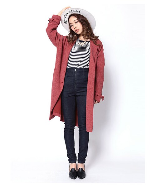 SPIRALGIRL（スパイラルガール）の「カットロングチェスター（ジャケット/アウター・レディース・ブラック/ライトグレー/ネイビー/ボルドー・F）」の5枚目の写真