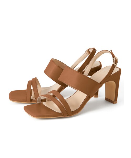 GRL（グレイル）の「スクエアトゥバックストラップサンダル（サンダル・レディース・グレージュ/ブラウン/ベージュ/オフホワイト・24.5）」の3枚目の写真