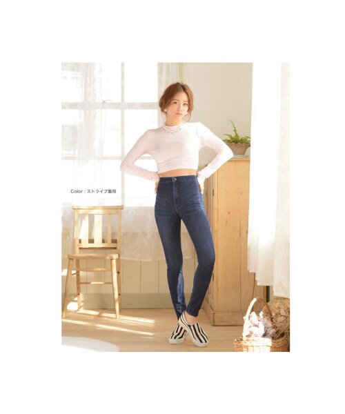 Re:EDIT（リエディ）の「[24H限定 秋新作10％OFF]CHICMUSE シックミューズ 厚底ストライプボーダースリッポン（シューズ・レディース・ブラック/ホワイト/レッド/クリームグリーン/ネイビー/コーラルピンク/迷彩/ストライプ/デニム/ギンガムブラック/ギンガムレッドピンク/オーシャンブルー/ストライプレッド/ストライプネイビー/ストライプブラック/花柄ネイビー/花柄ホワイト/ブラックキルティング/ホワイトキルティング/グレーキルティング/ギンガムピンク/ブラックホワイトレース/クリームイエロー/アイスブルー/クリームラベンダー/ブラックレース/ホワイトレース/ボーダー/ボーダーネイビー/ボーダーレッド/ボーダーブルー・XS/S/M/L/LL/3L/4L）」の4枚目の写真