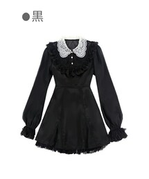 Bobon21 | クラシックガーリー部分透けフレアドレス-全2色-(ワンピース)