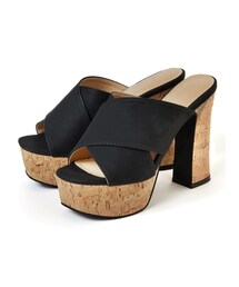 GRL | コルクチャンキーヒールクロスサンダル(サンダル)