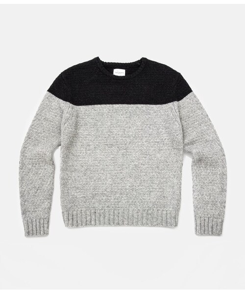 Saturdays NYC(サタデーズ ニューヨークシティ )の「EVERYDAY COLORBLOCK(ニット・メンズ・グレー/キナリ・XS/S/M/L/XL)」の1枚目の写真