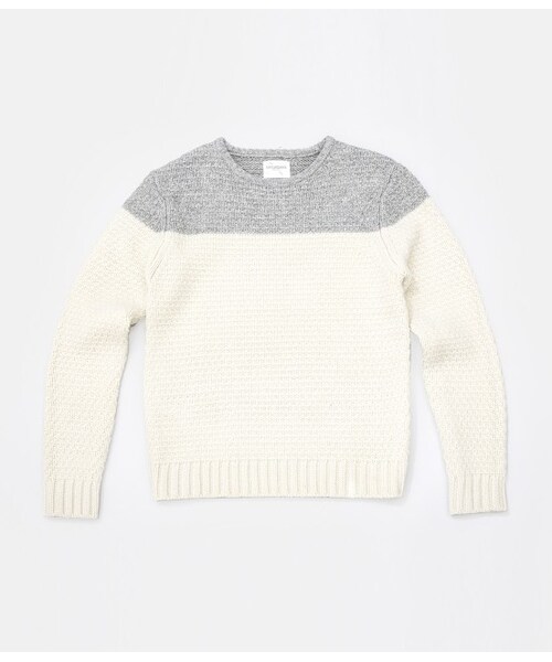 Saturdays NYC(サタデーズ ニューヨークシティ )の「EVERYDAY COLORBLOCK(ニット・メンズ・グレー/キナリ・XS/S/M/L/XL)」の3枚目の写真