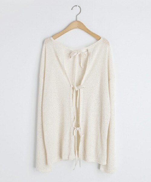 DHOLIC(ディーホリック)の「2WAYリボンTシャツ(Tシャツ/カットソー・レディース・ホワイト/ブラック/ベージュ・FREE)」の1枚目の写真