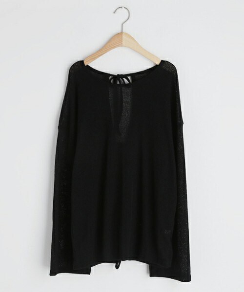 DHOLIC(ディーホリック)の「2WAYリボンTシャツ(Tシャツ/カットソー・レディース・ホワイト/ブラック/ベージュ・FREE)」の2枚目の写真