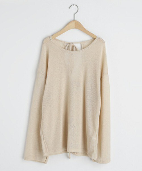 DHOLIC(ディーホリック)の「2WAYリボンTシャツ(Tシャツ/カットソー・レディース・ホワイト/ブラック/ベージュ・FREE)」の3枚目の写真