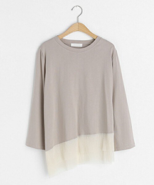 DHOLIC（ディーホリック）の「プリーツヘムTシャツ（Tシャツ/カットソー・レディース・ホワイト/ベージュ/ブラック/ブラウン・FREE）」の4枚目の写真