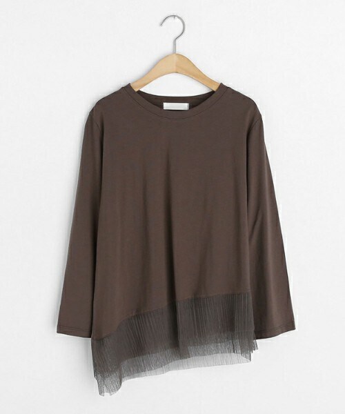 DHOLIC（ディーホリック）の「プリーツヘムTシャツ（Tシャツ/カットソー・レディース・ホワイト/ベージュ/ブラック/ブラウン・FREE）」の3枚目の写真