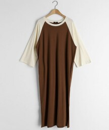 DHOLIC | 配色ラグランワンピース(ワンピース)