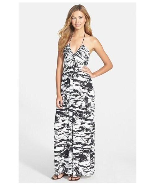 t-bags（ティーバッグス）の「Tbags Los Angeles Print Halter Maxi 