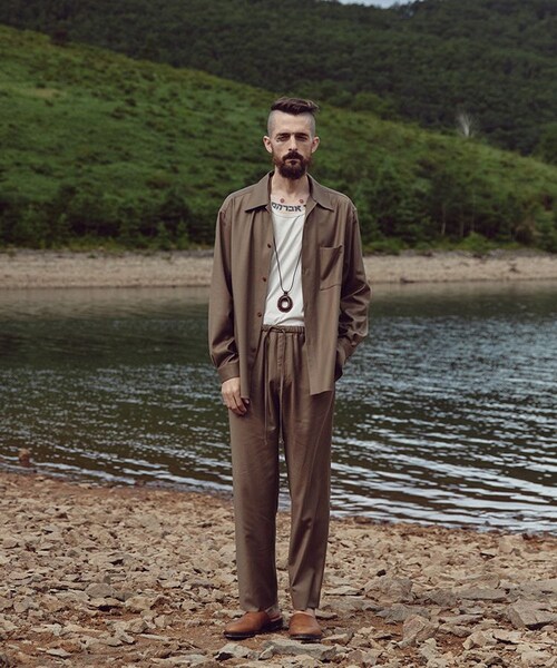 LIDNM(リドム)の「WOOL RAYON EASY PANTS(スラックス・メンズ・ベージュ系/グリーン系/ブルー系・SMALL/MEDIUM)」の8枚目の写真