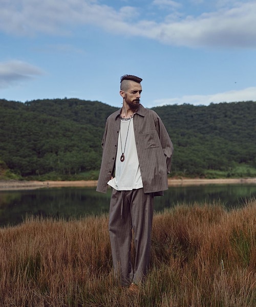 LIDNM（リドム）の「HERRINGBONE EASY PANTS（スラックス・メンズ・ブラウン系・SMALL/MEDIUM）」の2枚目の写真