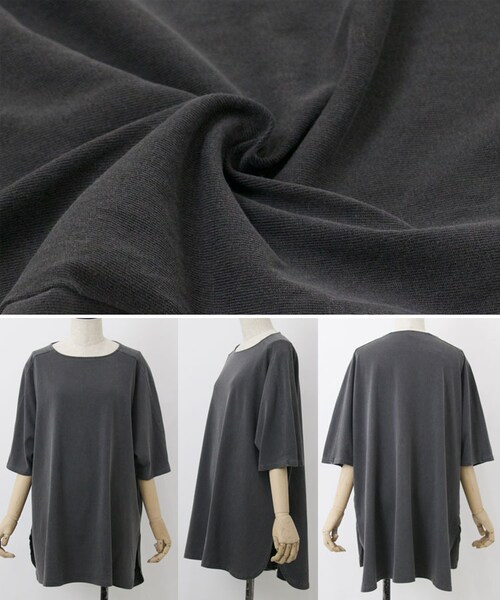 Sheson(シーズン)の「ピグメントオーバーチュニックTee(Tシャツ/カットソー・レディース・カーキ/チャコールグレー/グレーベージュ/テラコッタ・FREE)」の9枚目の写真