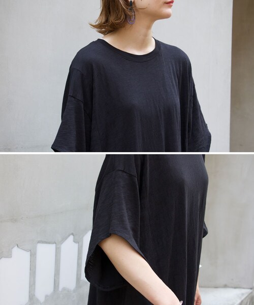 Sheson（シーズン）の「変形スリーブラウンドスリットワンピース（ワンピース・レディース・ホワイト/ブラック/グレーベージュ・FREE）」の5枚目の写真