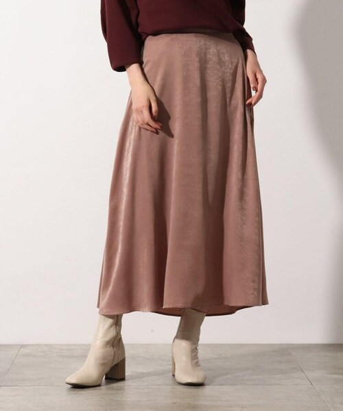 OZOC（オゾック）の「[洗える]マロンサテンスカート（スカート・レディース・カーキ(027)/ブラウン(042)/ベージュ(052)・38(M)）」の12枚目の写真