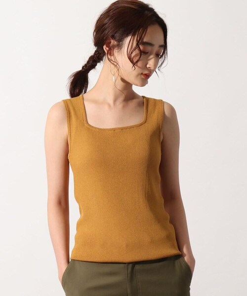 OZOC(オゾック)の「ノースリーブニット(トップス・レディース・オフホワイト(003)/キャメル(041)/ナチュラル(050)/モデル情報:身長165cm 着用サイズ38(M)/モデル情報:身長168cm 着用サイズ38(M)・38(M))」の13枚目の写真