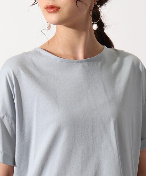 OZOC（オゾック）の「[26(S)/52(LL)WEB限定サイズ][洗える]バックツイストプルオーバー（トップス・レディース・オフホワイト(003)/ナチュラル(050)/サックス(090)/スミクロ(018)/モデル情報:身長163cm 着用サイズ38(M)・26(S)/38(M)/40(L)/52(LL)）」の8枚目の写真