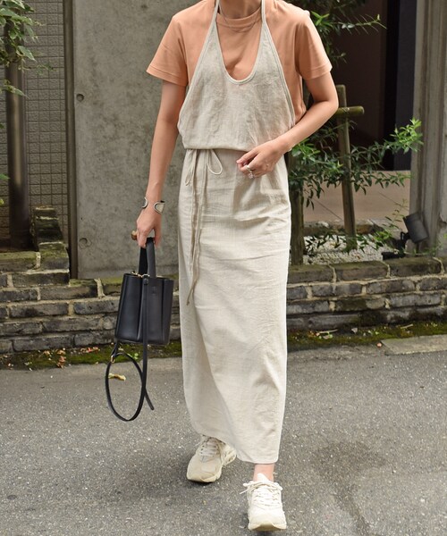 no brand(ノーブランド)の「ホルターコットンOne-piece(ワンピース・レディース・その他)」の1枚目の写真