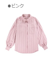 Bobon21 | ゆるカジストライプオーバーサイズシャツ-全２色-(シャツ/ブラウス)