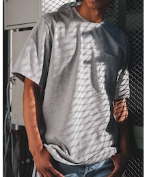 RE:LORE | Box Pocket Side Slit Tee Heather Gray　19S-108(Tシャツ/カットソー)