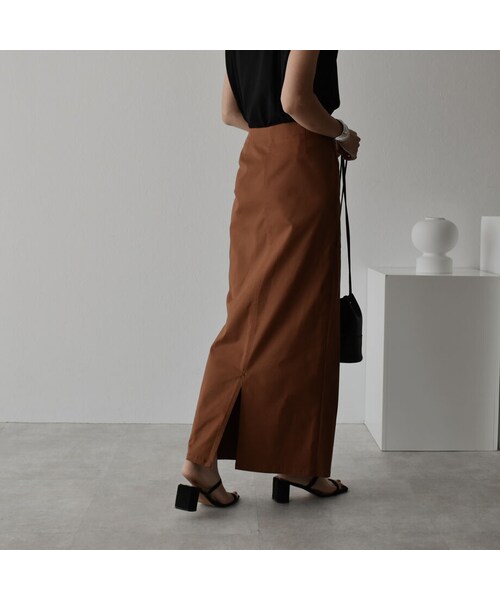 Lavish Gate（ラヴィッシュゲート）の「bottoms-04033　日本製　ポケット チノ ストレッチ スカート　ベージュ　ブラウン（スカート・レディース・その他）」の13枚目の写真