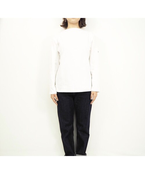 SAINT JAMES（セントジェームス）の「OUESSANT "SOLID" [ NEIGE(WHT) ]（Tシャツ/カットソー・レディース・その他）」の2枚目の写真
