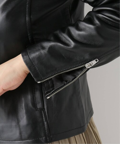 B.C STOCK（ベーセーストック）の「ラムレザースタンドカラージャケット◆（ジャケット/アウター・ブラック/S/在庫あり/M）」の17枚目の写真