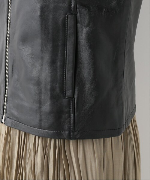 B.C STOCK（ベーセーストック）の「ラムレザースタンドカラージャケット◆（ジャケット/アウター・ブラック/S/在庫あり/M）」の19枚目の写真