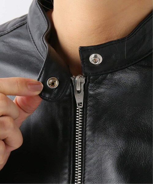 B.C STOCK（ベーセーストック）の「ラムレザースタンドカラージャケット◆（ジャケット/アウター・ブラック/S/在庫あり/M）」の20枚目の写真