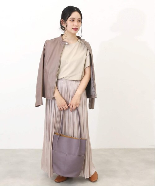 B.C STOCK（ベーセーストック）の「ラムレザースタンドカラージャケット◆（ジャケット/アウター・ブラック/S/在庫あり/M）」の6枚目の写真