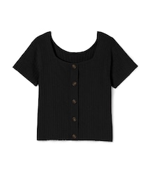 GRL | 前後2wayスクエアネックリブニットトップス(Tシャツ/カットソー)