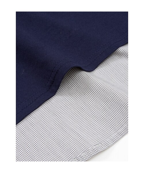 w closet（ダブルクローゼット）の「【A/W】袖チェック切替シルケット天竺プルオーバー（トップス・レディース・オフホワイト/ネイビー/ブラック・FREE）」の10枚目の写真