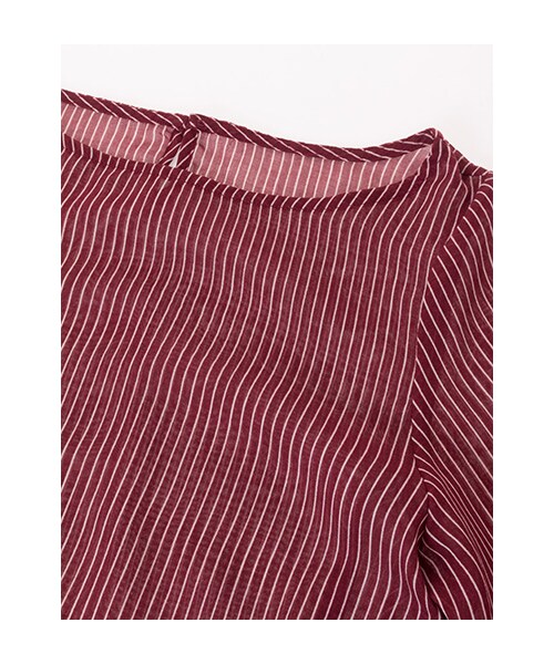 w closet（ダブルクローゼット）の「【A/W】袖フリルストライプブラウス（トップス・レディース・ブラック/ボルドー/ネイビー・FREE）」の7枚目の写真